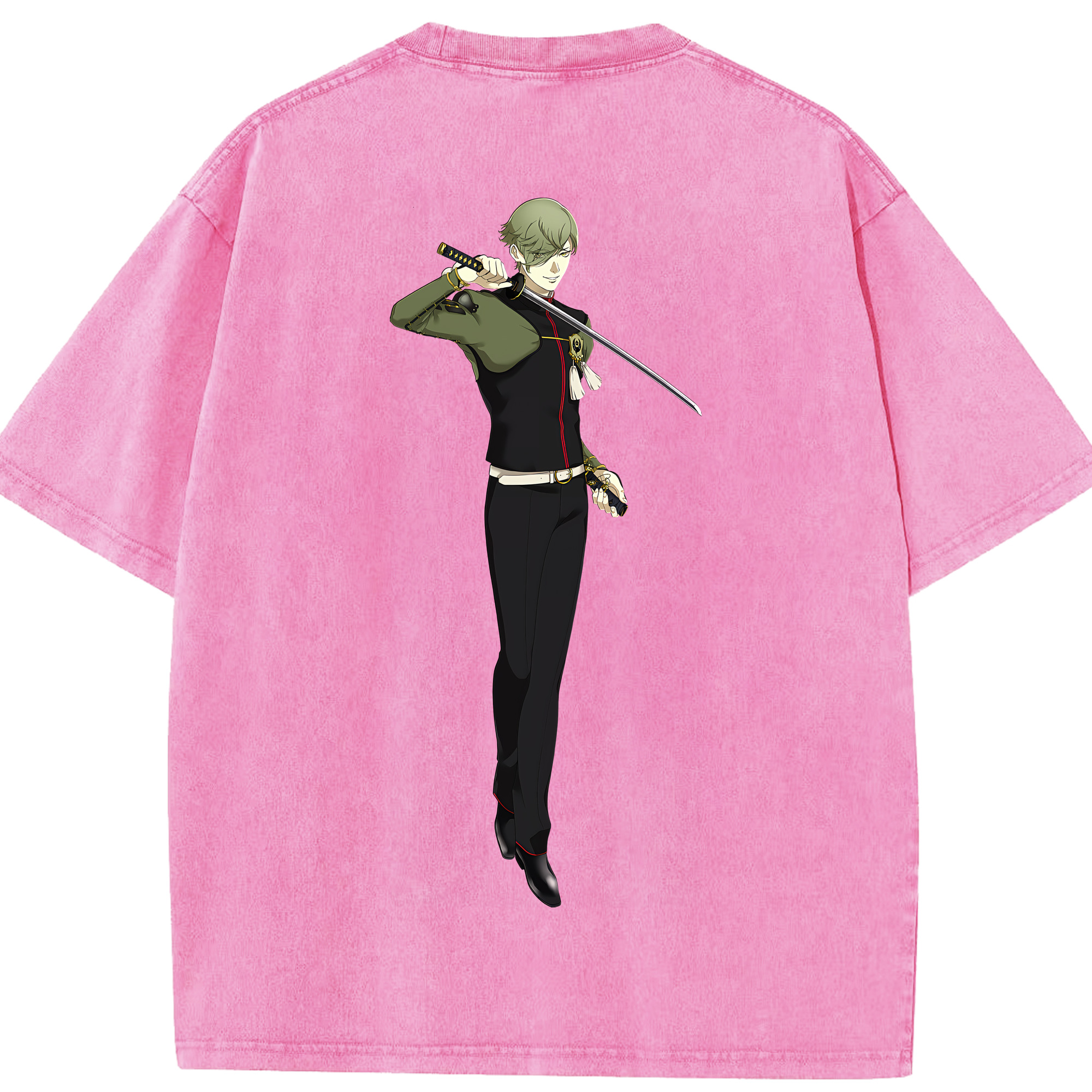 （画像用） 刀剣乱舞 Touken Ranbu 綿100% ヴィンテージ風 半袖Tシャツ（背面プリント）